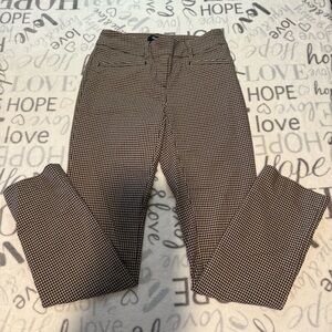 Reitmans | women's 4 petite gingham straight legs pants in Black and Cream